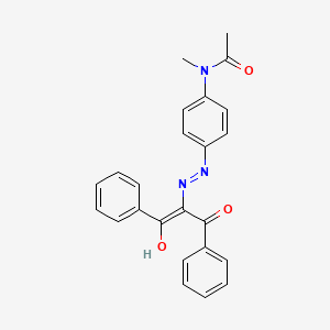 molecular formula C24H21N3O3 B1190946 N-{4-[2-(1-benzoyl-2-oxo-2-phenylethylidene)hydrazino]phenyl}-N-methylacetamide 