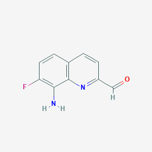molecular formula C10H7FN2O B11909577 8-Amino-7-fluoroquinoline-2-carbaldehyde 