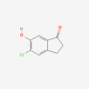 molecular formula C9H7ClO2 B11909618 5-Chloro-6-hydroxy-2,3-dihydro-1H-inden-1-one 
