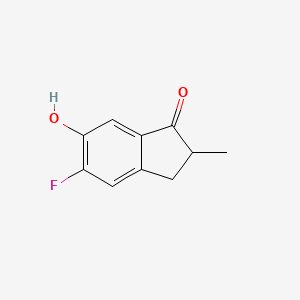 molecular formula C10H9FO2 B11909791 5-Fluoro-6-hydroxy-2-methyl-2,3-dihydro-1H-inden-1-one 