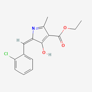 molecular formula C15H14ClNO3 B1190983 ethyl 5-(2-chlorobenzylidene)-2-methyl-4-oxo-4,5-dihydro-1H-pyrrole-3-carboxylate 
