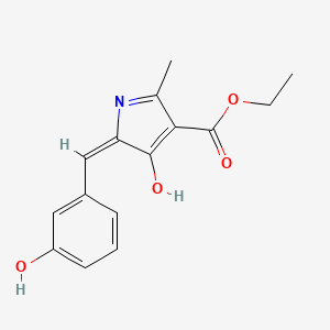 molecular formula C15H15NO4 B1190984 ethyl (5E)-5-(3-hydroxybenzylidene)-2-methyl-4-oxo-4,5-dihydro-1H-pyrrole-3-carboxylate 