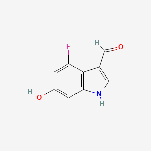 molecular formula C9H6FNO2 B11910137 4-Fluoro-6-hydroxyindole-3-carboxaldehyde 