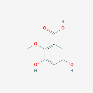 molecular formula C8H8O5 B11910146 3,5-Dihydroxy-2-methoxybenzoic acid 