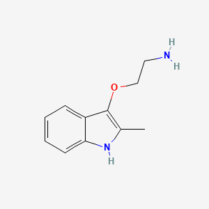 molecular formula C11H14N2O B11910161 2-((2-Methyl-1H-indol-3-yl)oxy)ethanamine 