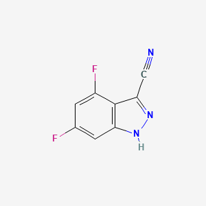 molecular formula C8H3F2N3 B11910375 4,6-Difluoro-1H-indazole-3-carbonitrile 