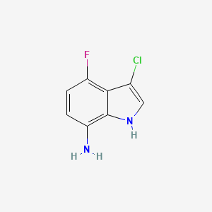 molecular formula C8H6ClFN2 B11910379 3-Chloro-4-fluoro-1H-indol-7-amine CAS No. 919522-66-0