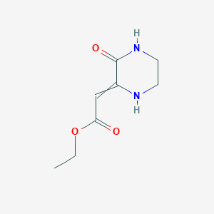 molecular formula C8H12N2O3 B11910460 Ethyl 2-(3-oxopiperazin-2-ylidene)acetate 