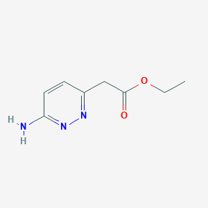 molecular formula C8H11N3O2 B11910619 Ethyl 2-(6-aminopyridazin-3-yl)acetate 
