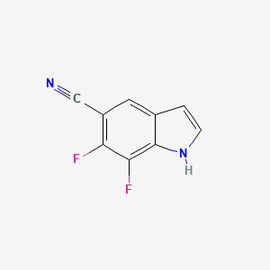 molecular formula C9H4F2N2 B11910765 6,7-Difluoro-1H-indole-5-carbonitrile 