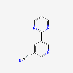 molecular formula C10H6N4 B11910913 5-(Pyrimidin-2-yl)nicotinonitrile CAS No. 1346687-29-3