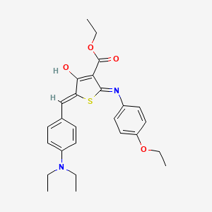 molecular formula C26H30N2O4S B1191107 ETHYL (5Z)-5-{[4-(DIETHYLAMINO)PHENYL]METHYLIDENE}-2-[(4-ETHOXYPHENYL)AMINO]-4-OXO-4,5-DIHYDROTHIOPHENE-3-CARBOXYLATE 