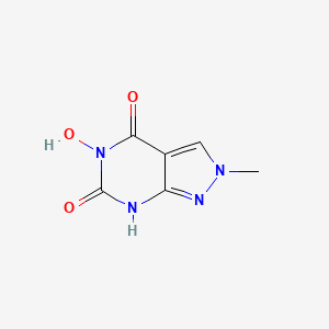 molecular formula C6H6N4O3 B11911101 5-Hydroxy-2-methyl-1h-pyrazolo[3,4-d]pyrimidine-4,6(2h,5h)-dione CAS No. 13223-04-6