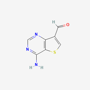 molecular formula C7H5N3OS B11911162 4-Aminothieno[3,2-d]pyrimidine-7-carbaldehyde 