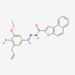 molecular formula C25H22N2O4 B1191117 N'-(3-allyl-5-ethoxy-4-hydroxybenzylidene)naphtho[2,1-b]furan-2-carbohydrazide 