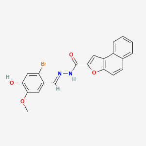 molecular formula C21H15BrN2O4 B1191120 N'-(2-bromo-4-hydroxy-5-methoxybenzylidene)naphtho[2,1-b]furan-2-carbohydrazide 