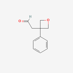 molecular formula C11H12O2 B11911256 2-(3-Phenyloxetan-3-yl)acetaldehyde CAS No. 1305207-77-5