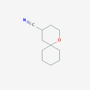 molecular formula C11H17NO B11911291 1-Oxaspiro[5.5]undecane-4-carbonitrile 