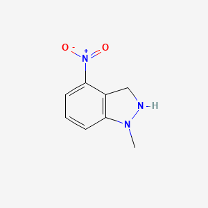 molecular formula C8H9N3O2 B11911499 1-Methyl-4-nitro-2,3-dihydro-1H-indazole 