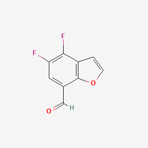 molecular formula C9H4F2O2 B11911506 4,5-Difluorobenzofuran-7-carbaldehyde 