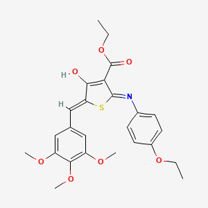 molecular formula C25H27NO7S B1191151 ETHYL (5Z)-2-[(4-ETHOXYPHENYL)AMINO]-4-OXO-5-[(3,4,5-TRIMETHOXYPHENYL)METHYLIDENE]-4,5-DIHYDROTHIOPHENE-3-CARBOXYLATE 