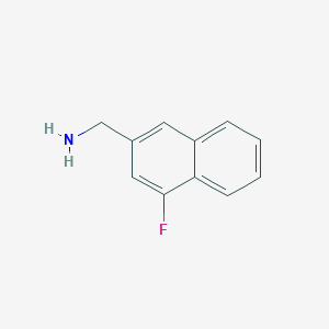 molecular formula C11H10FN B11911575 2-(Aminomethyl)-4-fluoronaphthalene 