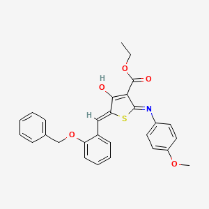 molecular formula C28H25NO5S B1191162 Ethyl 5-[2-(benzyloxy)benzylidene]-2-(4-methoxyanilino)-4-oxo-4,5-dihydro-3-thiophenecarboxylate 