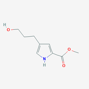 molecular formula C9H13NO3 B11911621 Methyl 4-(3-hydroxypropyl)-1H-pyrrole-2-carboxylate 