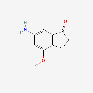 molecular formula C10H11NO2 B11911646 1H-Inden-1-one, 6-amino-2,3-dihydro-4-methoxy- 