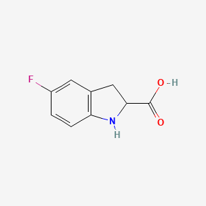 molecular formula C9H8FNO2 B11911675 5-Fluoroindoline-2-carboxylic acid 