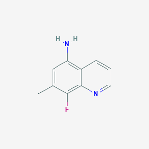molecular formula C10H9FN2 B11911883 8-Fluoro-7-methylquinolin-5-amine 