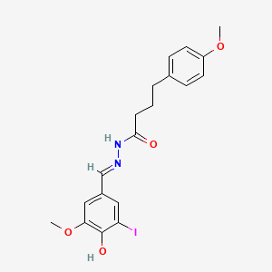 molecular formula C19H21IN2O4 B1191191 N'-[(E)-(4-hydroxy-3-iodo-5-methoxyphenyl)methylidene]-4-(4-methoxyphenyl)butanehydrazide 