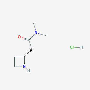 molecular formula C7H15ClN2O B11911941 (R)-2-(Azetidin-2-yl)-N,N-dimethylacetamide hydrochloride 