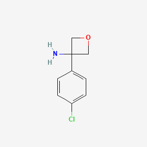 molecular formula C9H10ClNO B11911981 3-(4-Chlorophenyl)-3-oxetanamine 