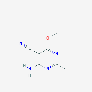 molecular formula C8H10N4O B11912008 4-Amino-6-ethoxy-2-methylpyrimidine-5-carbonitrile 