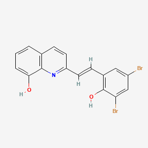 molecular formula C17H11Br2NO2 B1191208 2-[2-(3,5-Dibromo-2-hydroxyphenyl)vinyl]-8-quinolinol 