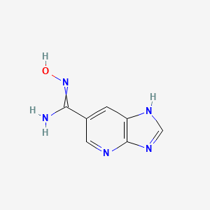 molecular formula C7H7N5O B11912168 N-Hydroxy-1H-imidazo[4,5-b]pyridine-6-carboximidamide 