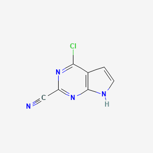 molecular formula C7H3ClN4 B11912183 4-Chloro-7H-pyrrolo[2,3-d]pyrimidine-2-carbonitrile 