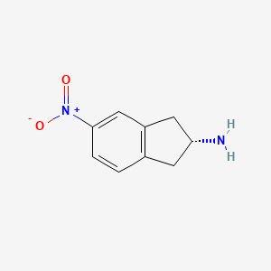 molecular formula C9H10N2O2 B11912210 (R)-5-Nitro-2,3-dihydro-1H-inden-2-amine 