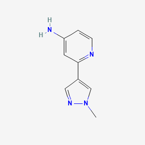 molecular formula C9H10N4 B11912212 2-(1-Methyl-1H-pyrazol-4-yl)pyridin-4-amine 