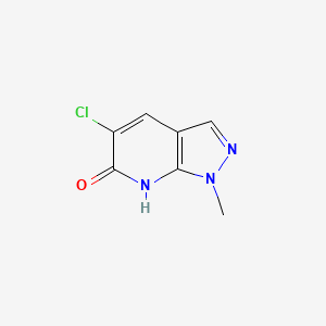 molecular formula C7H6ClN3O B11912357 5-Chloro-1-methyl-1H-pyrazolo[3,4-b]pyridin-6(7H)-one 