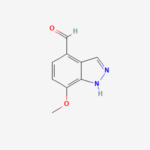 molecular formula C9H8N2O2 B11912478 7-Methoxy-1H-indazole-4-carbaldehyde 