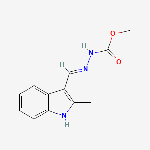 molecular formula C12H13N3O2 B1191259 methyl 2-[(2-methyl-1H-indol-3-yl)methylene]hydrazinecarboxylate 