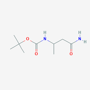 molecular formula C9H18N2O3 B119126 Carbamic acid,(3-amino-1-methyl-3-oxopropyl)-,1,1-dimethylethyl ester(9ci) CAS No. 143979-27-5