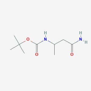 molecular formula C9H18N2O3 B119126 Carbamic acid, (3-amino-1-methyl-3-oxopropyl)-, 1,1-dimethylethyl ester (9CI) CAS No. 143979-27-5