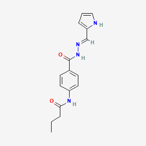 molecular formula C16H18N4O2 B1191260 N-(4-{[2-(1H-pyrrol-2-ylmethylene)hydrazino]carbonyl}phenyl)butanamide 