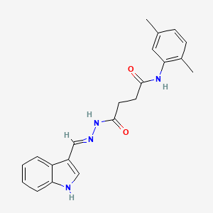 molecular formula C21H22N4O2 B1191262 N-(2,5-dimethylphenyl)-4-[2-(1H-indol-3-ylmethylene)hydrazino]-4-oxobutanamide 