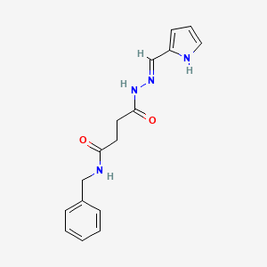 molecular formula C16H18N4O2 B1191263 N-benzyl-4-oxo-4-[2-(1H-pyrrol-2-ylmethylene)hydrazino]butanamide 
