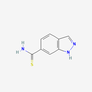 molecular formula C8H7N3S B11912648 1H-indazole-6-carbothioamide 