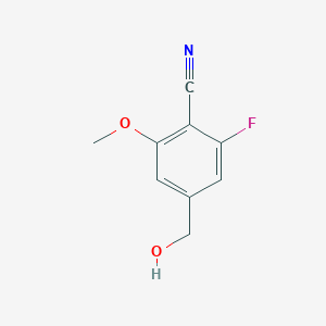 molecular formula C9H8FNO2 B11912663 2-Fluoro-4-(hydroxymethyl)-6-methoxybenzonitrile CAS No. 2090953-73-2